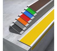 Vinyl Stair Nosing Non-Slip Self-Adhesive Edge Trim, Peel and Stick Tread Protector for Indoor Outdoor Steps, Nose Molding Fits Wood Tile Concrete, Quick Fit