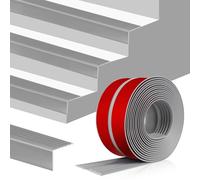 Vinyl Stair Treads Trim Self Adhesive Stair Treads with Stair Edg,Anti-Slip Rubber Nose Protector,Non-Slip Edge for Indoor Outdoor Use (Gray,4ft x 10ft
