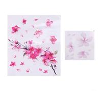 Vinyl Sticker Set of 2 with For Cherry Blossom Flower Art for Car Window Bumper Windshield Use Auto Exterior Enhancement