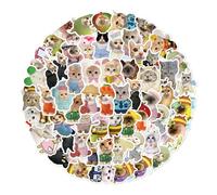 Vinyl Stickers Pack Cute cat Animal Kawaii Cartoon Waterproof Decals for Laptop Phone Journal Suitcase 50 pcs for Girls Teens