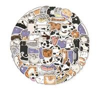 Vinyl Stickers Pack Cute Liquid cat Cartoon Kawaii Waterproof Decals for Phone Tumbler Journal Scrapbook 50 pcs for Girls Teens