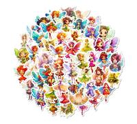 Vinyl Stickers Pack Fairy Angel Flower Girl Cute Kawaii Fantasy Pastel Waterproof Decals 50 pcs for Laptop Water Bottle Suitcase Skateboard Journal for Girls
