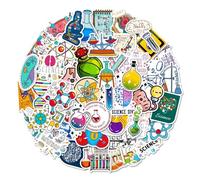 Vinyl Stickers Pack Science lab Education Chemistry Biology Learning Waterproof Decals 50 pcs for Laptop Water Bottle Suitcase