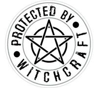 Vinyl Stickers Protected by Witchcraft Wicca Wiccan Witchcraft Pagan (Diameter 3.5 inches)