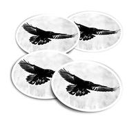 Vinyl Stickers (Set of 2) 10cm - Flying Black Raven Crow Bird Fun Decals for Laptops,Tablets,Luggage,Scrap Booking,Fridges #21240