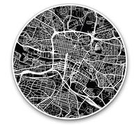 Vinyl Stickers (Set of 2) 10cm - Glasgow Scotland Urban Street Map Decals for Laptops,Tablets,Luggage,Scrap Booking,Fridges, 13261