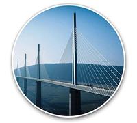 Vinyl Stickers (Set of 2) 10cm - Millau Viaduct France Bridge Decals for Laptops,Tablets,Luggage,Scrap Booking,Fridges, 8903
