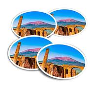 Vinyl Stickers (Set of 2) 10cm - Mount Vesuvius Italy Pompeii Fun Decals for Laptops,Tablets,Luggage,Scrap Booking,Fridges #3498