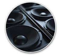 Vinyl Stickers (Set of 2) 10cm - Music Speakers DJ Decals for Laptops,Tablets,Luggage,Scrap Booking,Fridges, 14351
