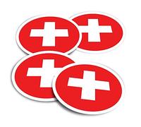 Vinyl Stickers (Set of 2) 10cm - Switzerland Flag Map Swiss Fun Decals for Laptops,Tablets,Luggage,Scrap Booking,Fridges #9063