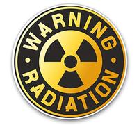 Vinyl Stickers (Set of 2) 10cm - Warning Radiation Sign Nuclear Decals for Laptops,Tablets,Luggage,Scrap Booking,Fridges, 7151