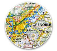 Vinyl Stickers (Set of 2) 30cm - Grenoble City France French Travel Map 45241