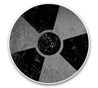 Vinyl Stickers (Set of 2) 7.5cm (bw) - Radioactive? Warning Nuclear Chernobyl 41626