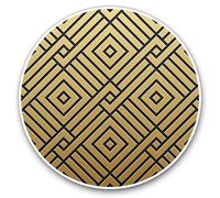 Vinyl Stickers (Set of 2) 7.5cm - Gold Geetric Pattern Art Deco #12555
