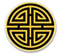 Vinyl Stickers (Set of 2) 7.5cm - Good Luck Symbols Chinese China #10473