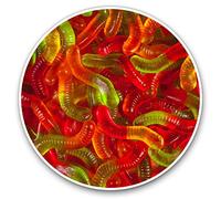 Vinyl Stickers (Set of 2) 7.5cm - Jelly Worm Sweets Candy #2779