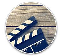 Vinyl Stickers (Set of 2) 7.5cm - Roll Camera Action Movie Film #3738