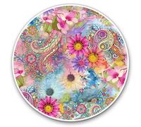 Vinyl Stickers (Set of 2) 7.5cm - Vintage Persian Paisley Print #14378