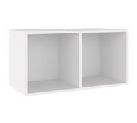 vidaXL Vinyl Storage Box White Engineered Wood Recorder Collection Cabinet
