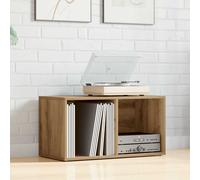 Vinyl Storage Box Recorder Collection Cabinet Cupboard Engineered Wood vidaXL