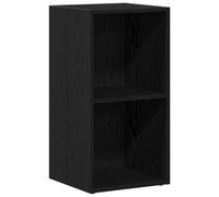 vidaXL LP Storage Box Engineered Wood 71x34x36 cm Black Oak - Vinyl Record Organizer Cabinet for Living Room/Bedroom