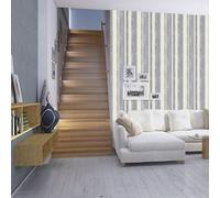Linares Stripe Blue Cream Wallpaper Extra Washable Modern Vinyl Paste The Wall