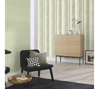 Vinyl Stripe Blue Sage Green Cream Wallpaper Paste The Wall Modern Washable