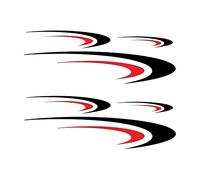 Vinyl Stripe Graphics Decals Stickers for Camper MASO Large Vinyl Decals (Black+Red) for RV, Trailer, Motorhome, Car Body Stickers