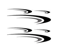 Vinyl Stripe Graphics Decals Stickers MASO Large Vinyl Decals (Black+Gray) for Camper, RV, Trailer, Motorhome, Car Body Stickers