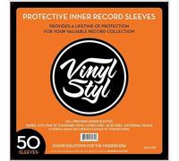 Vinyl Styl 12 Inch Vinyl Record Inner Sleeve Square Corners 50 Count (White)