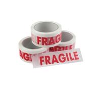 Value Product Vinyl Tape Printed Fragile 50mm x 66m White Red, Pack of 6 Ppvc-fr