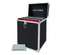 Vinyl Tonic 12" LP Vinyl Record Storage Case with Universal Cleaning Cloth (Black)