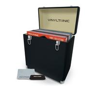 Vinyl Tonic 12" Vinyl LP Storage Case | PU Leather | Fully Lined Interior | Reinforced Steel Corners | Cleaning Kit Included (Black)