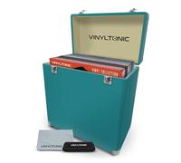 Vinyl Tonic 12" Vinyl LP Storage Case | PU Leather | Fully Lined Interior | Reinforced Steel Corners | Cleaning Kit Included (Turquoise)