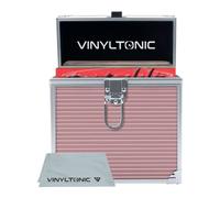 Vinyl Tonic 7" Vinyl Record Storage Case with Universal Cleaning Cloth (Rose Gold)