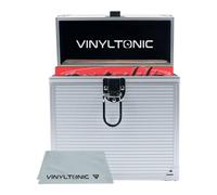 Vinyl Tonic 7" Vinyl Record Storage Case with Universal Cleaning Cloth (Silver)