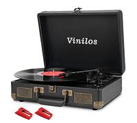 Vinyl Turntable with Built-in Speakers, Bluetooth Output, 3 Speeds Belt-Driven Phonograph, Retro Turntable, Portable Vintage Case, LP Player, USB Recording