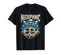 Vinyl Turntable with Floating Skull Spirits Spooky Halloween T-Shirt