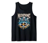 Vinyl Turntable with Floating Skull Spirits Spooky Halloween Tank Top