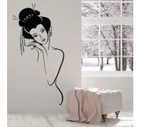 Vinyl Wall Applique Nude Japanese Girl Geisha Woman Sticker Home Living Room Girl Room Wall sticker42x83cm