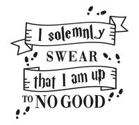 Vinyl Wall Art Decal - I Solemnly Swear That I Am Up to No Good - 26" x 24.5" - Harry Potter Inspired Modern Quote for Home Apartment Bedroom Nursery Playroom Daycare Decor