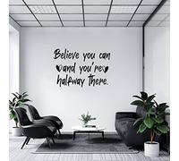 Vinyl Wall Decal Believe You Can and You're Halfway There. Motivational Wall Decal Home Decor for Office School Classroom Teen Dorm Room Wall Decal 22 inch