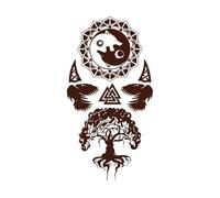 Vinyl Wall Decal Fenrir Wolf Yggdrasil Scandinavian Norse Mythology Wall Sticker for Home Bedroom Decor Mural-XL-68x127cm
