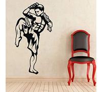 Vinyl Wall Decal Kickboxing Muay Thai Sports Wall Stickers Home Interior Decoration Murals Removable Art Wall Decor Decal57X30CM