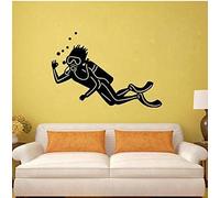 Vinyl Wall Decal, Outdoor Bedroom Living Room Swimming Scuba Diving Adventure Fun Oxygen Tank Sticker 52x35 cm