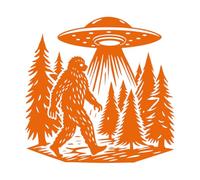 Vinyl Wall Decals Bigfoot Look UFO 54.6x56cm Do not Damage The Wall Surface Orange