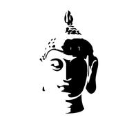 Vinyl Wall Decals Buddha Head Buddhism Oriental Buddhist Relaxation 45x79.5cm Self Adhesive Black