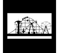 Vinyl Wall Decals Carnival Riders rollerscoaster Ferris Wheel 30x51.7cm Wall beautification White