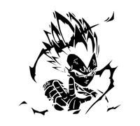 Vinyl Wall Decals Cartoon Anime Anime Boy 54x54cm Easy Installation Large Black