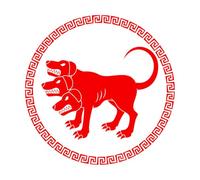 Vinyl Wall Decals Cerberus Three Headed Dog Ancient Greek Myths Greece 72x72.1cm Multi Color Selection Red